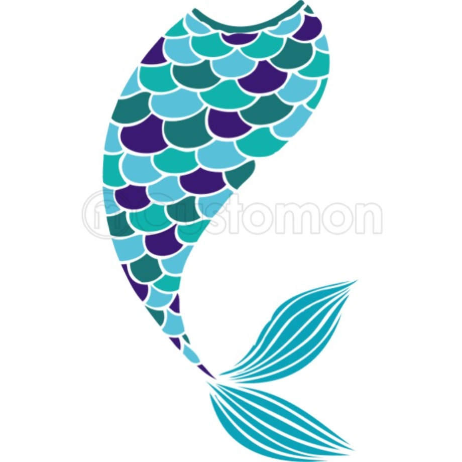 mermaid tail clipart blue