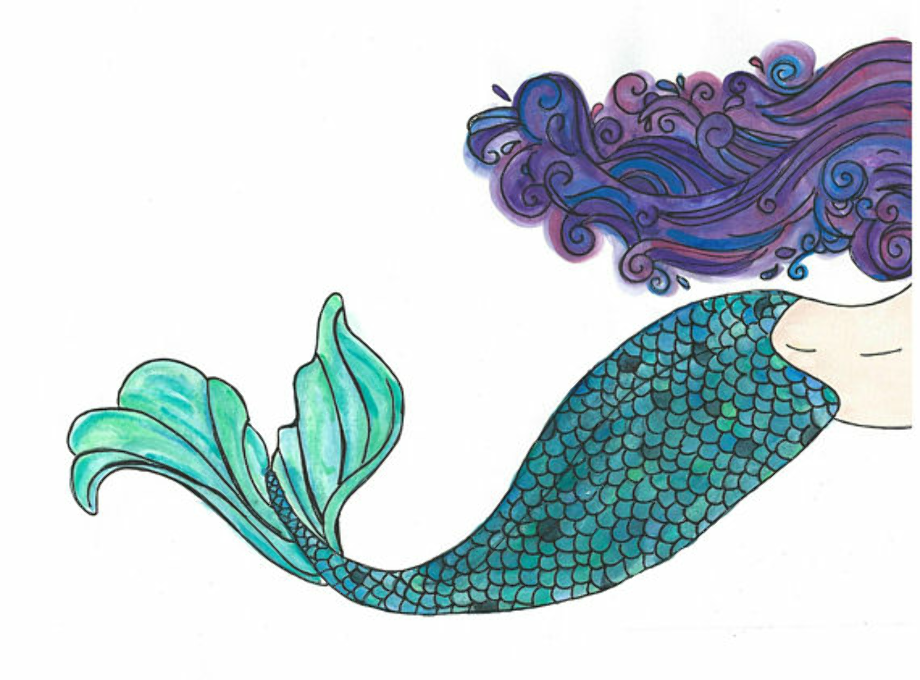 mermaid tail clipart watercolor