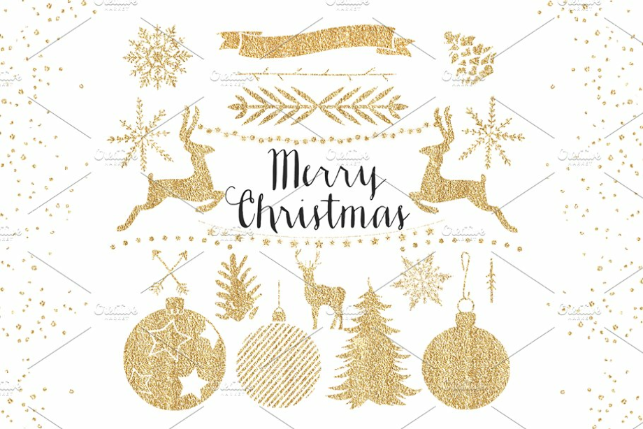 gold clipart christmas