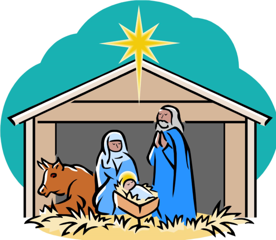 Merry christmas clipart nativity scene.
