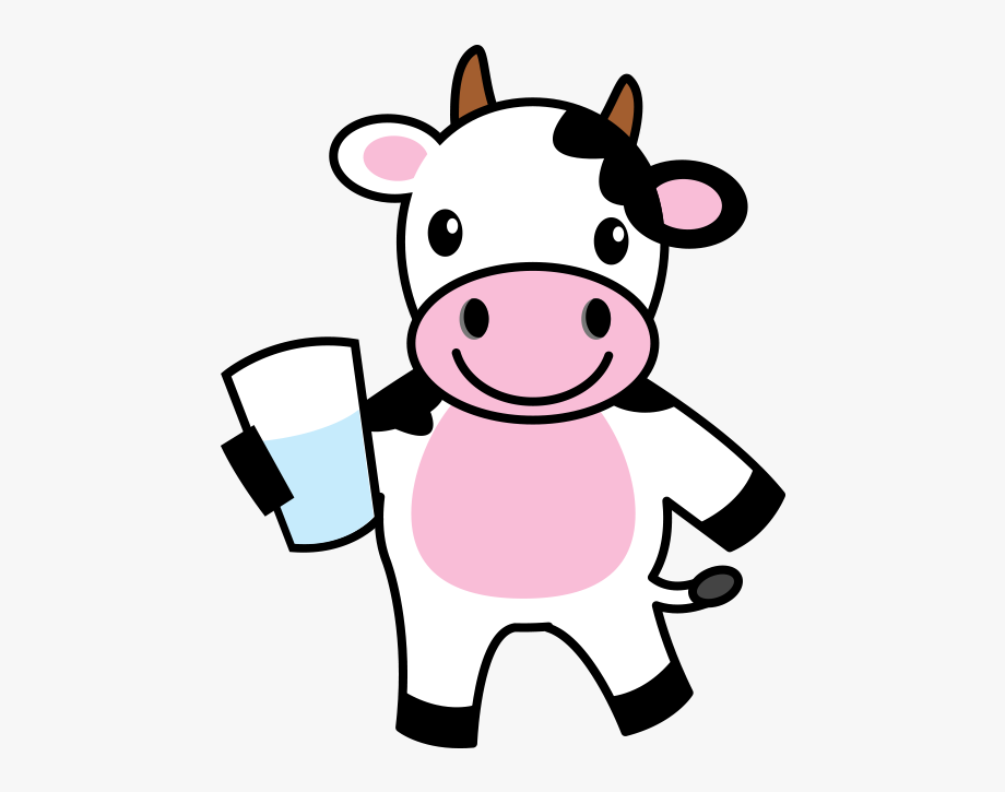 Cartoon Milk Cow - Holding Leite Leche Kuh Animado Freepik Copo ...