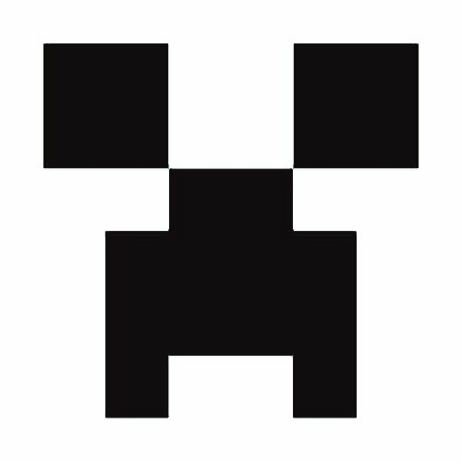 minecraft logo black and white