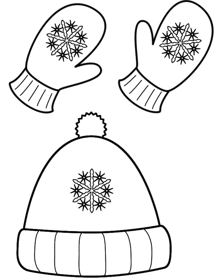 Download High Quality Mittens Clipart Coloring Page Transparent PNG