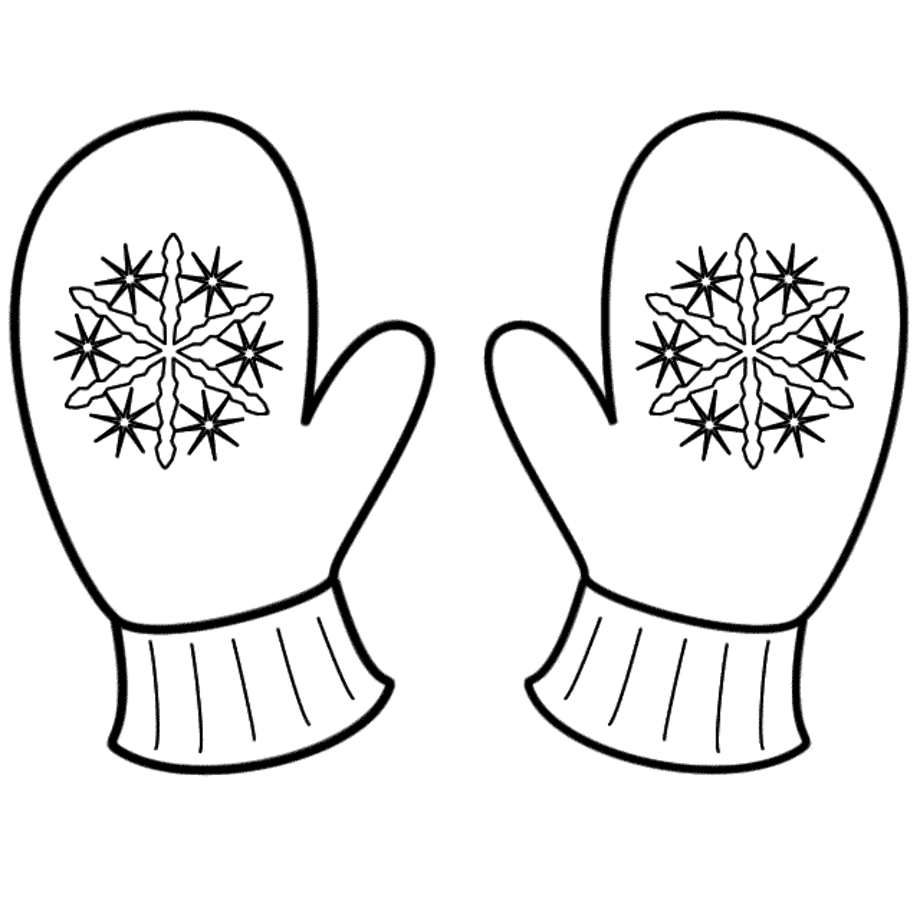 Download High Quality mittens clipart coloring page