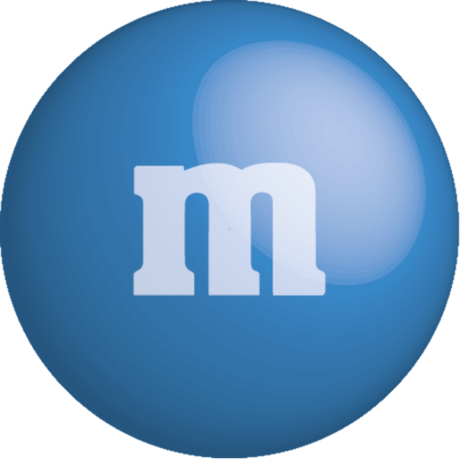 M&m logo blue. Chocolate color colour m