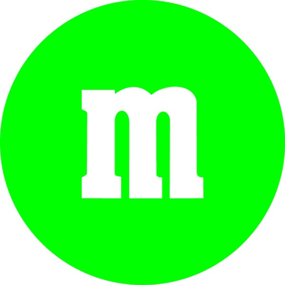 m&m logo green