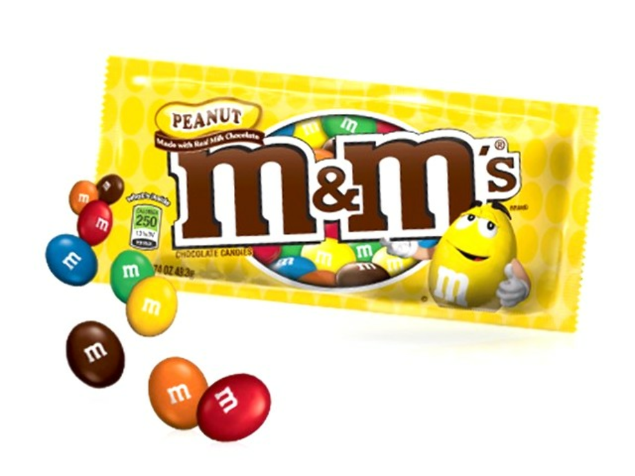 m&m logo peanut