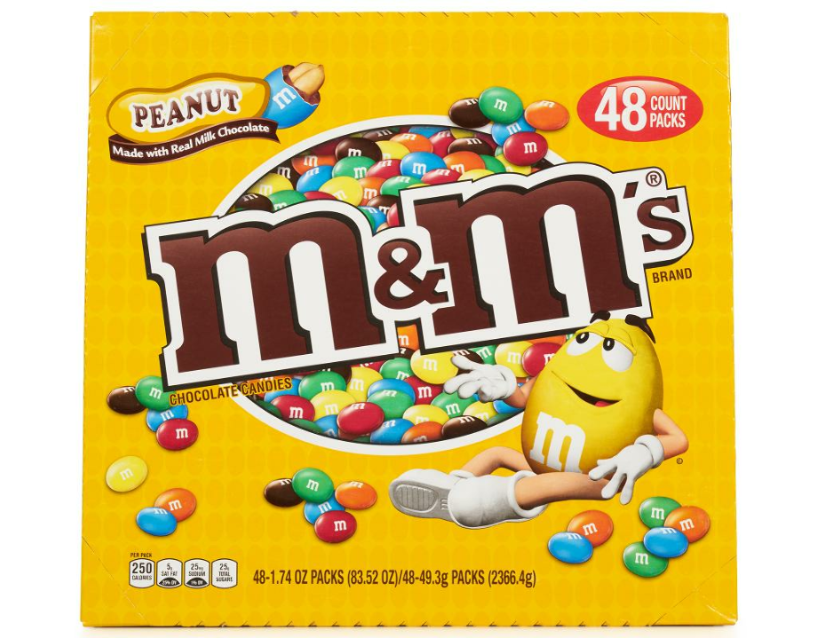 m&m logo peanut