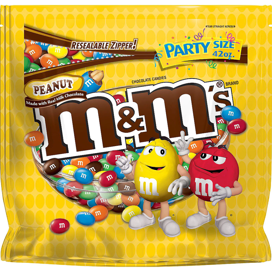 m&m logo peanut