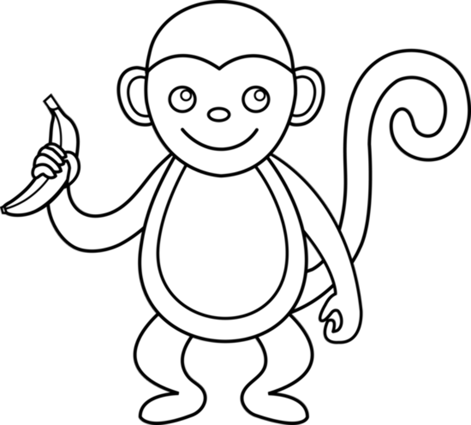 Download High Quality Monkey Clipart Black And White Transparent Png