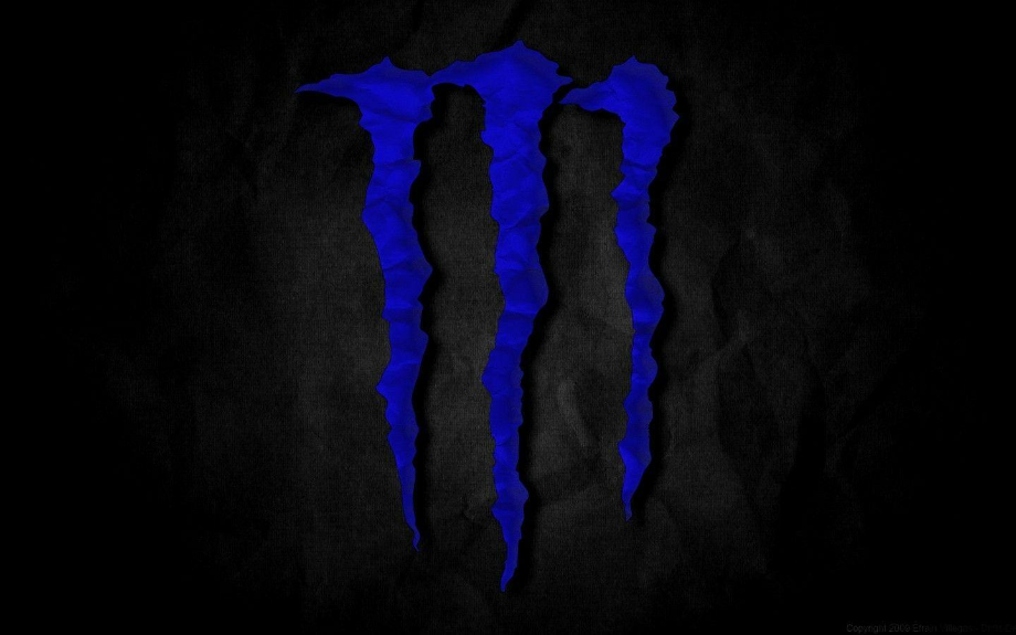 monster logo blue