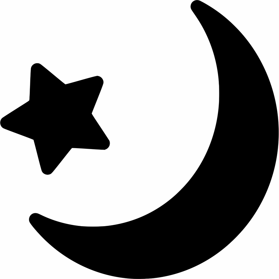 moon clipart black and white eid
