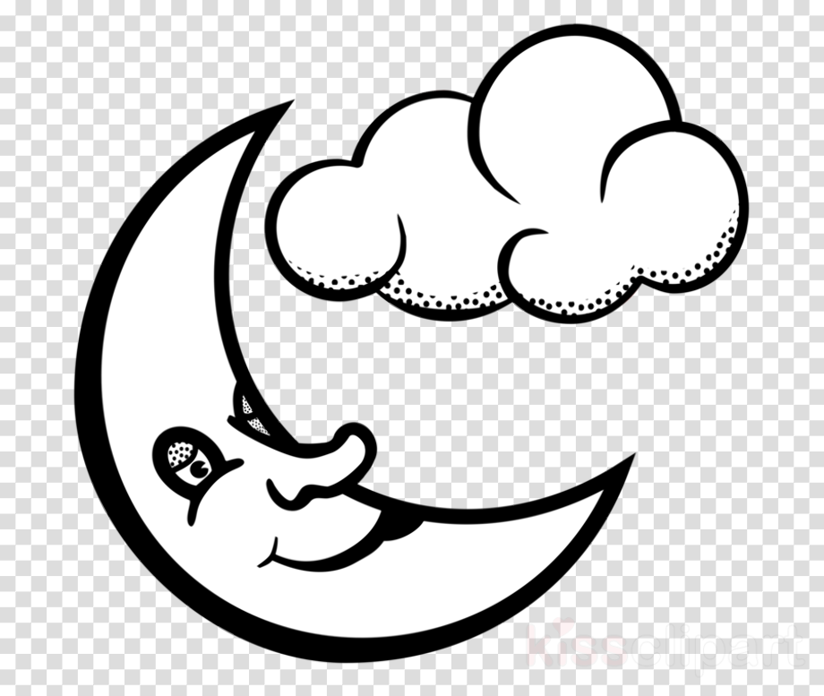 moon clipart black and white cartoon