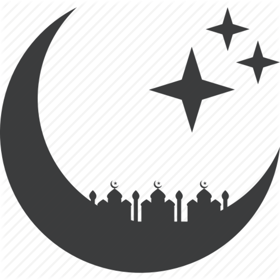 Download High Quality moon clipart black and white ramadan Transparent