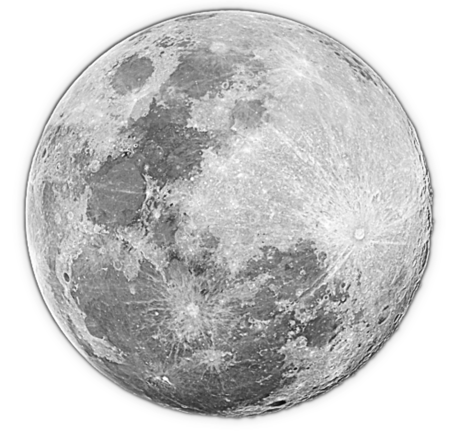 moon clipart black and white realistic