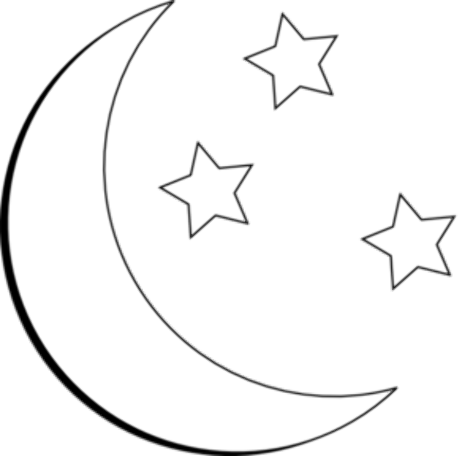 star clipart black and white moon