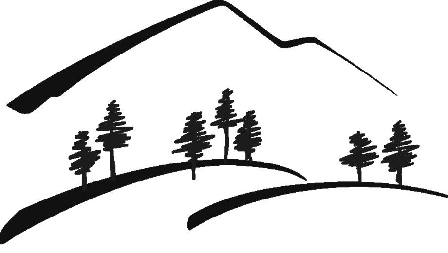 mountains clipart black and white