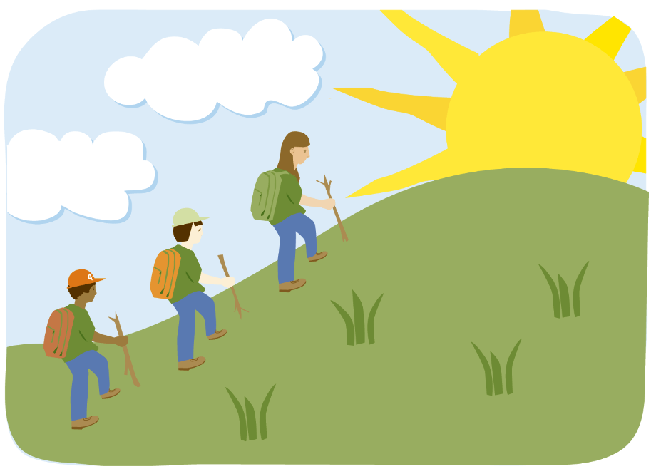 hiking clipart group