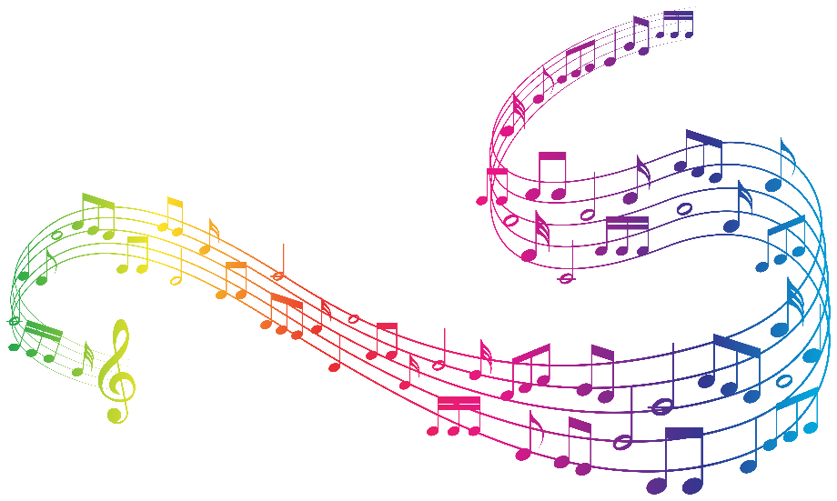 music notes transparent colorful