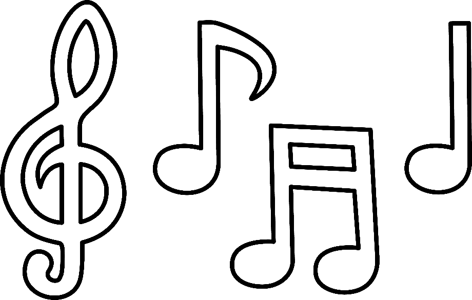 music notes clipart outline