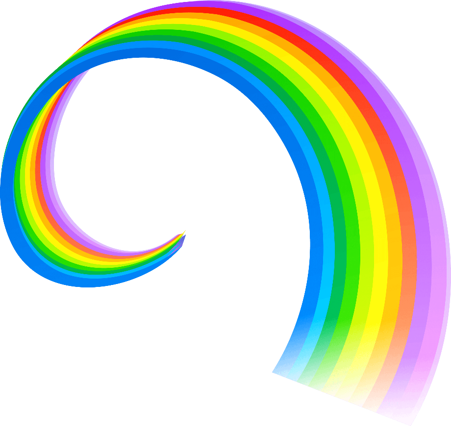rainbow transparent curved