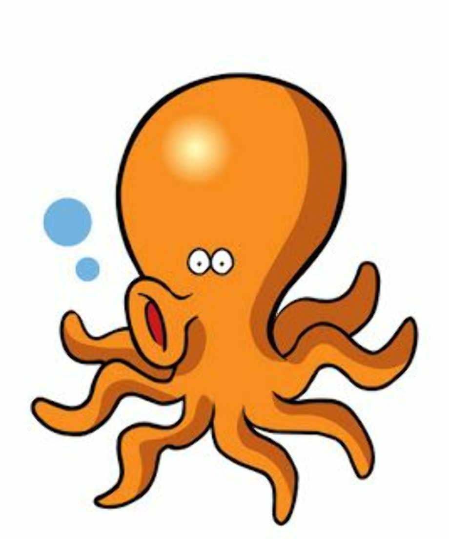 octopus clipart orange