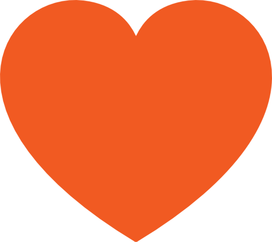 orange clipart heart