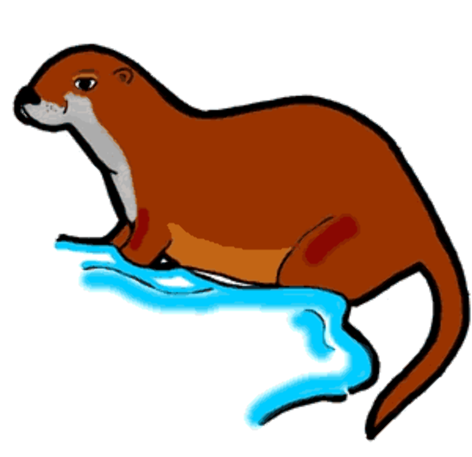 otter clipart orange