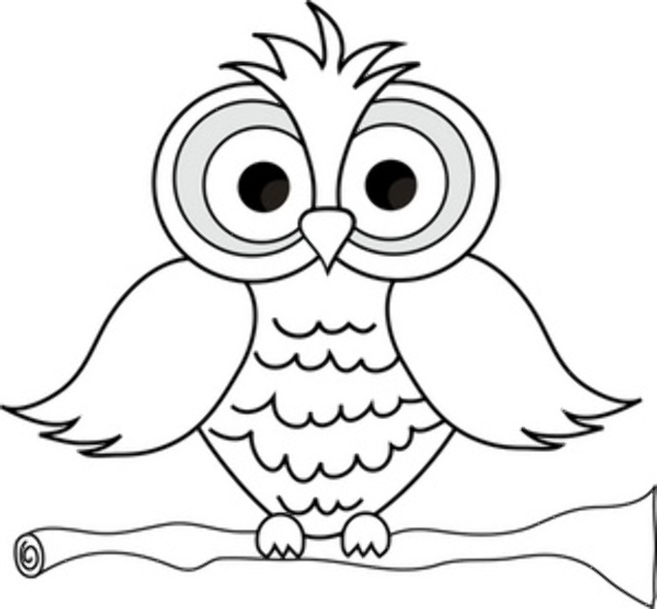 owl clipart black and white wise