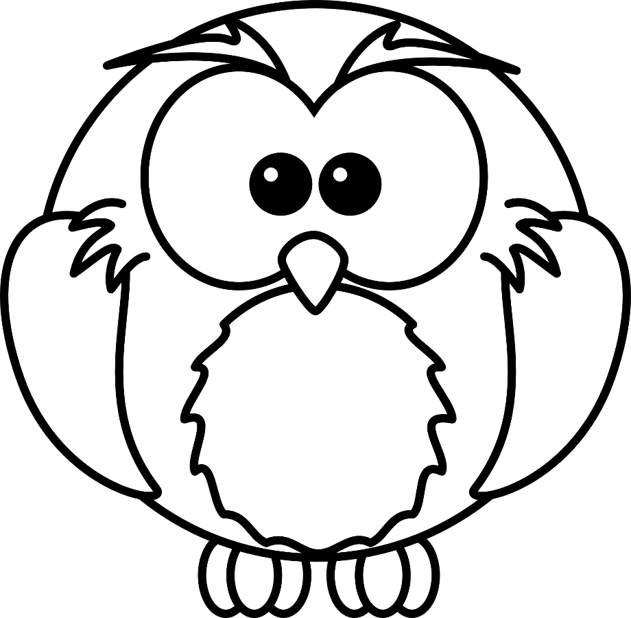 owl clipart black and white baby
