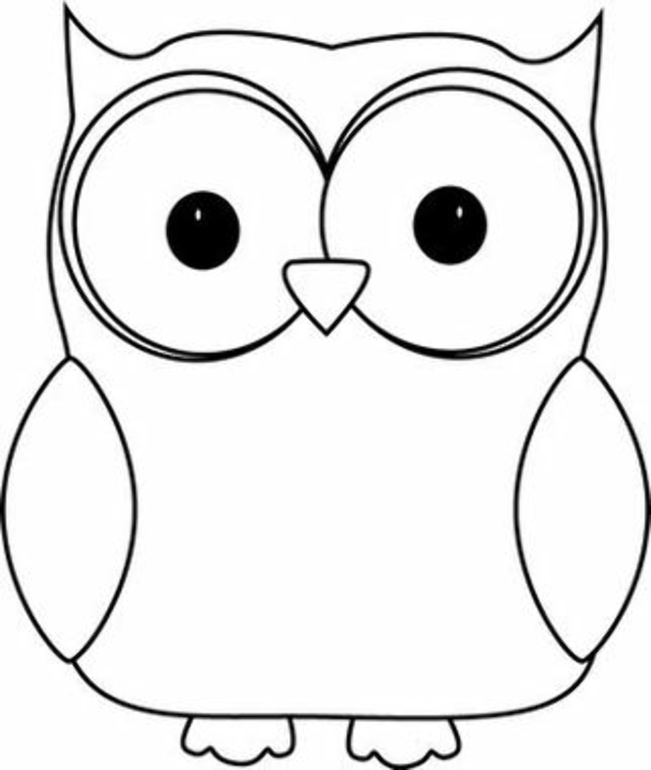 owl clipart black and white happy
