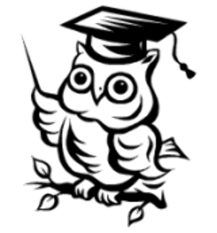 owl clipart black and white graduation