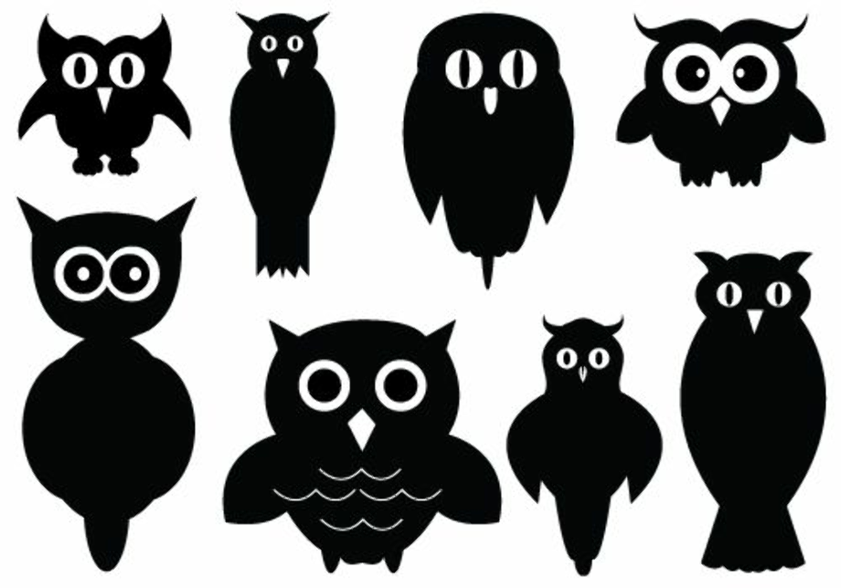 owl clipart black and white vector