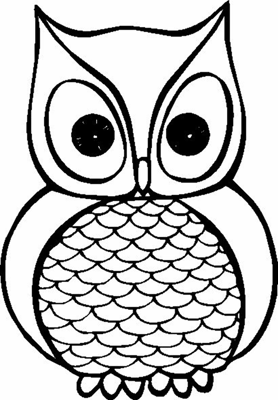 owl clipart black and white easy
