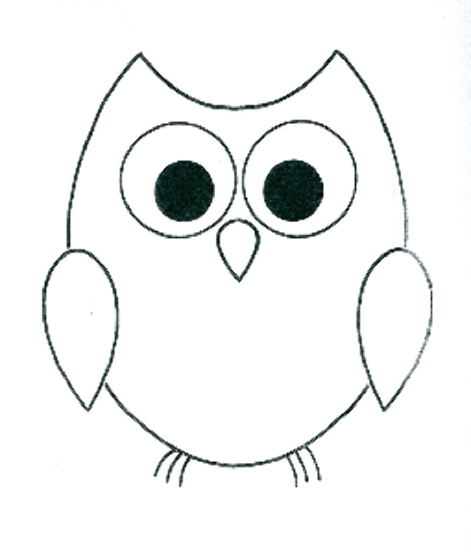 owl clipart black and white simple