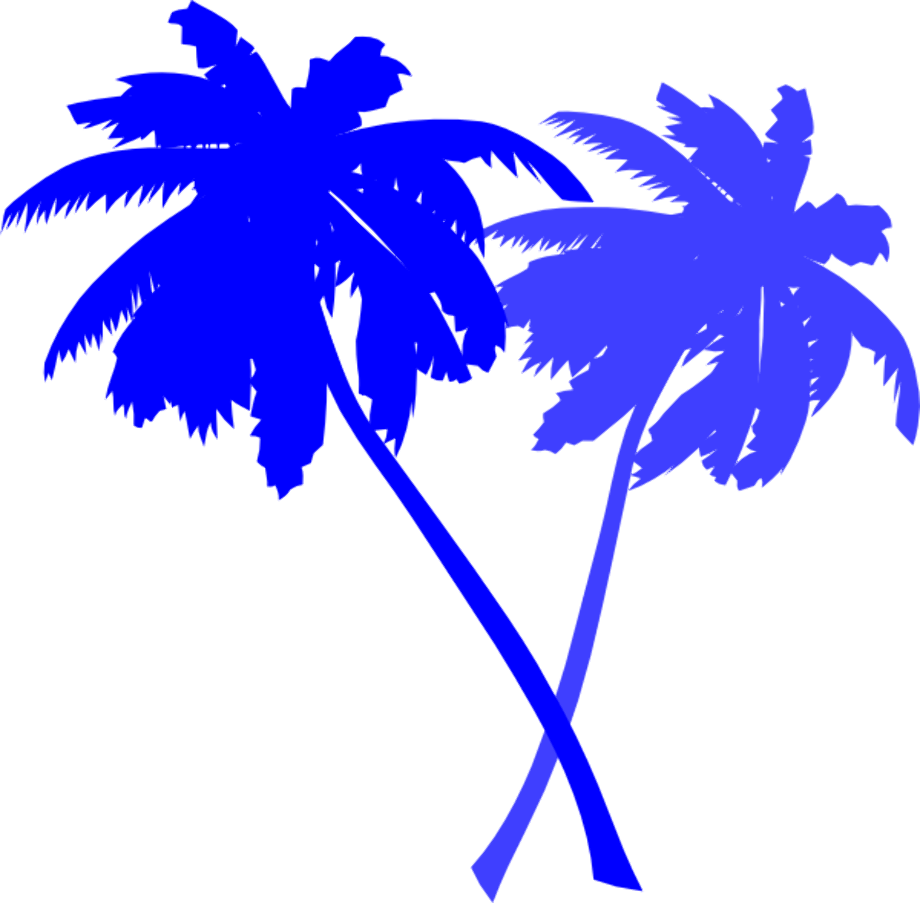 palm tree clipart blue