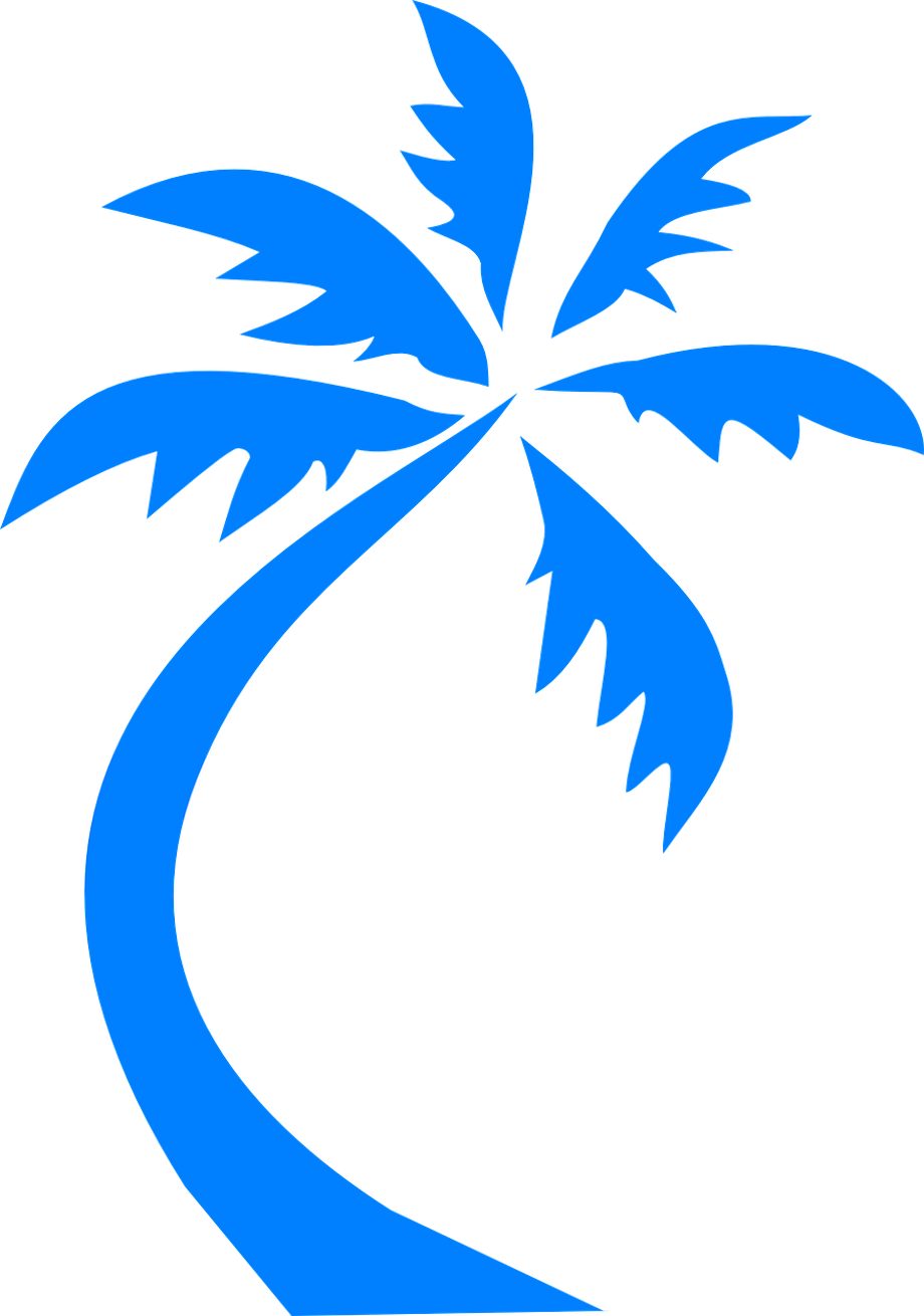 palm tree clipart blue