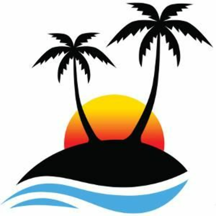 palm tree clipart sunset
