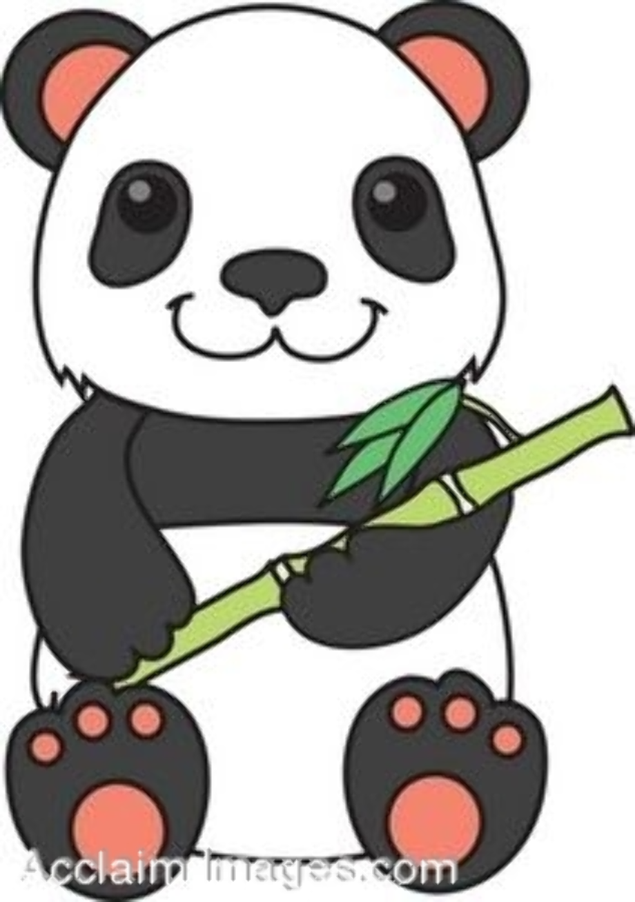 panda clipart bamboo