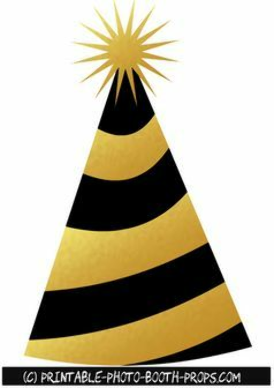 party hat clipart gold