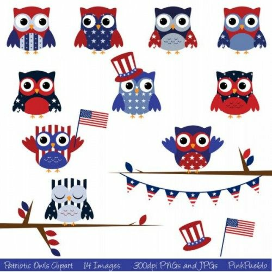 patriotic clipart owl