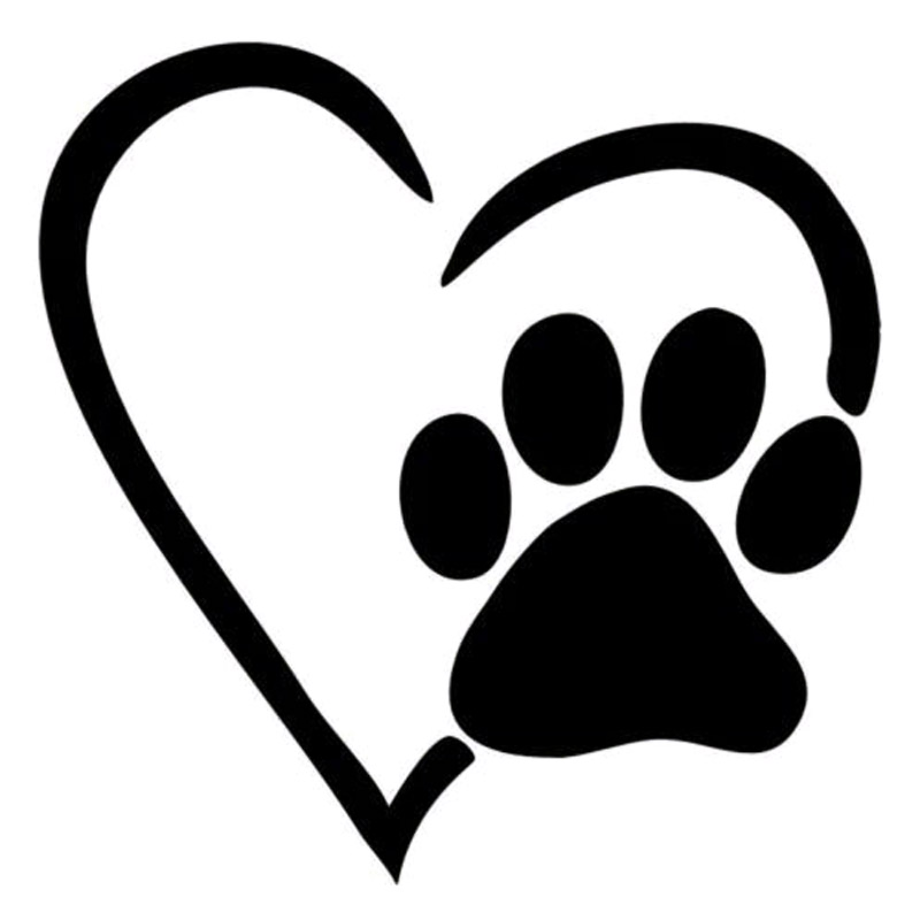 Paw prints clipart heart.