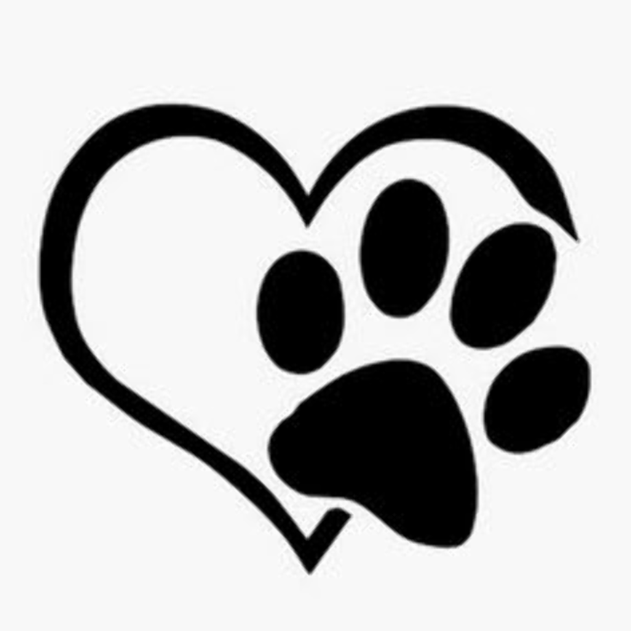 paw prints clipart heart