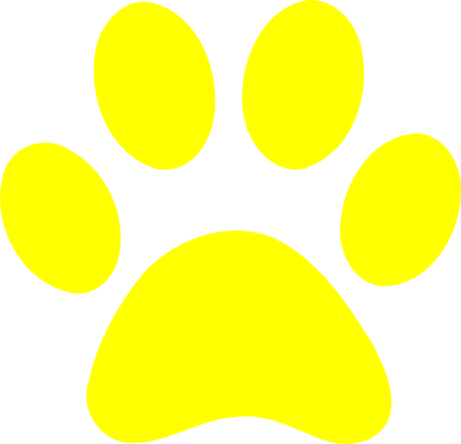 paw print clipart yellow