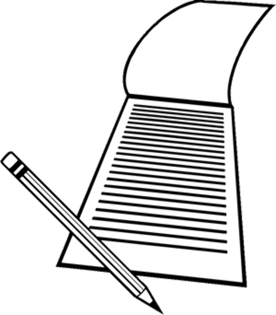 pencil clipart black and white paper