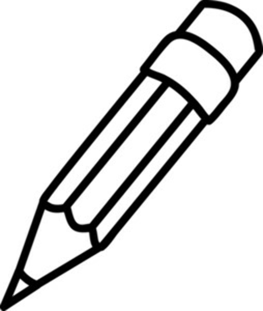 pencil clipart black and white writing
