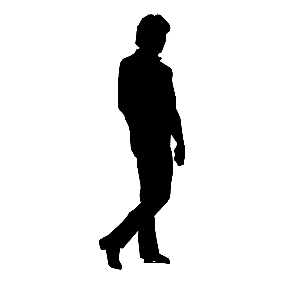 person silhouette clipart walking away