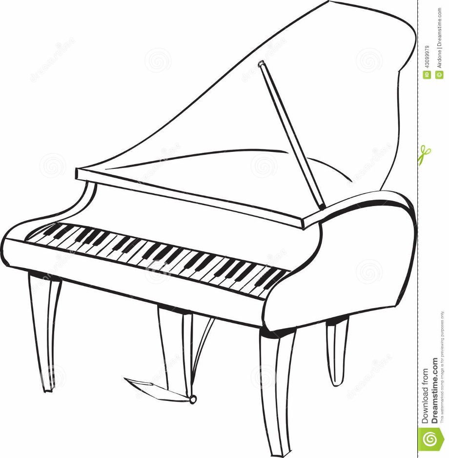 piano clipart outline
