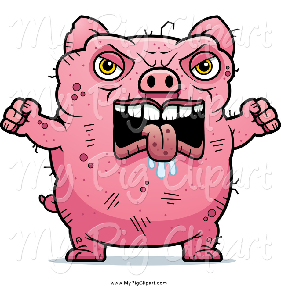 pig clipart angry