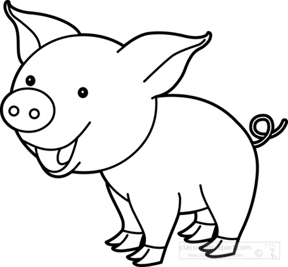 Download High Quality Pig Clipart Black And White Cut Out Transparent